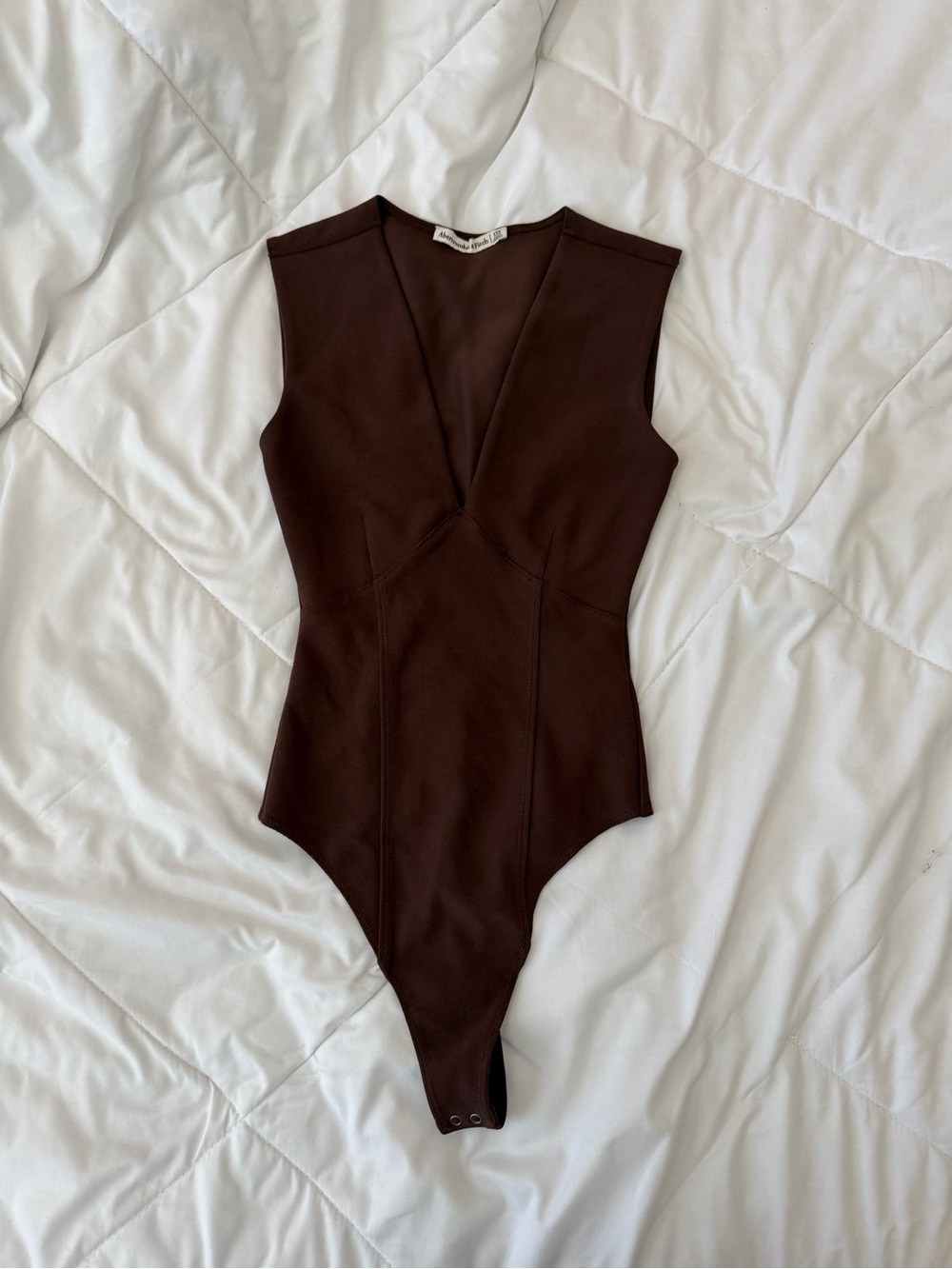 Abercrombie & Fitch Brown V-Neck Kids One-Piece Bodysuit